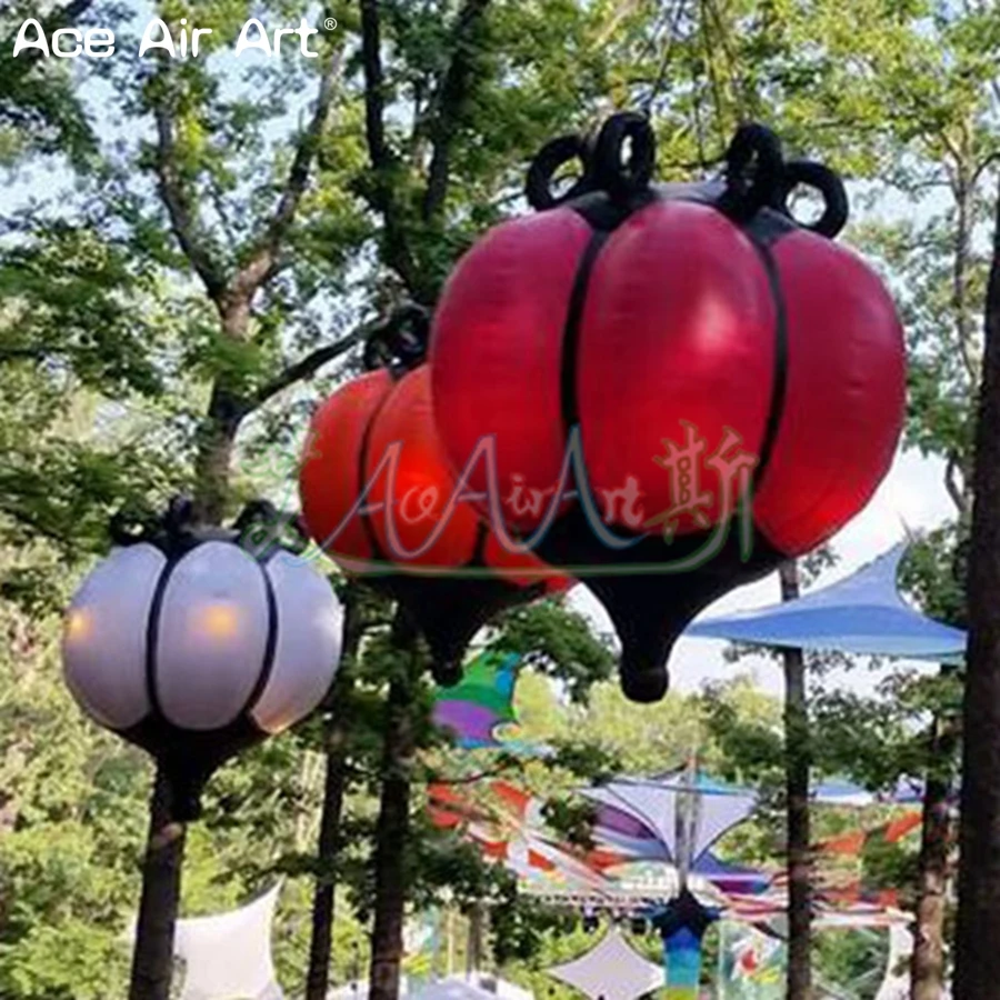 Perfect designed Halloween decor inflatable pumpkin lamp,hanging Pumpkin lantern with colorful glowing lights