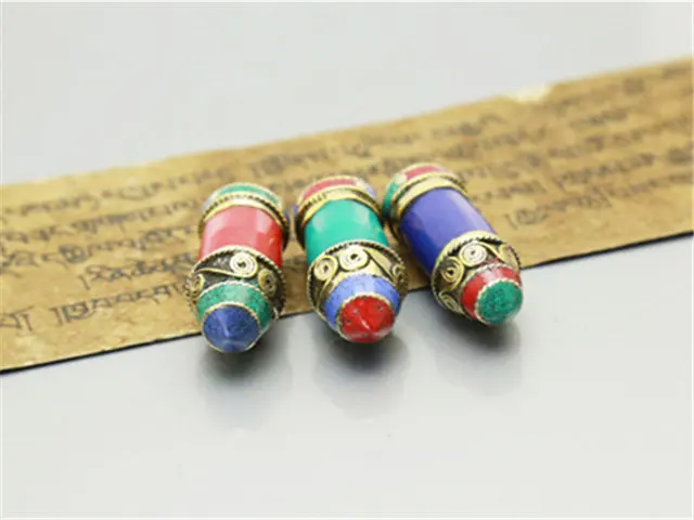 TBP298 Tibetan Amulet Nepal Hand Bullet Pendants Multi Colors