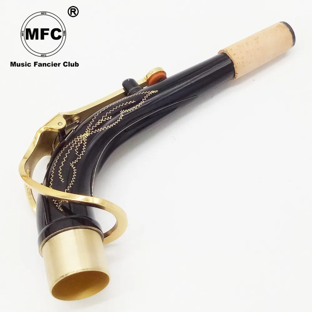 

Free Shipping Music fancier Club High Quality Professional Alto Saxophone Neck Brass Eb Alto Sax Neck Black Lacquer