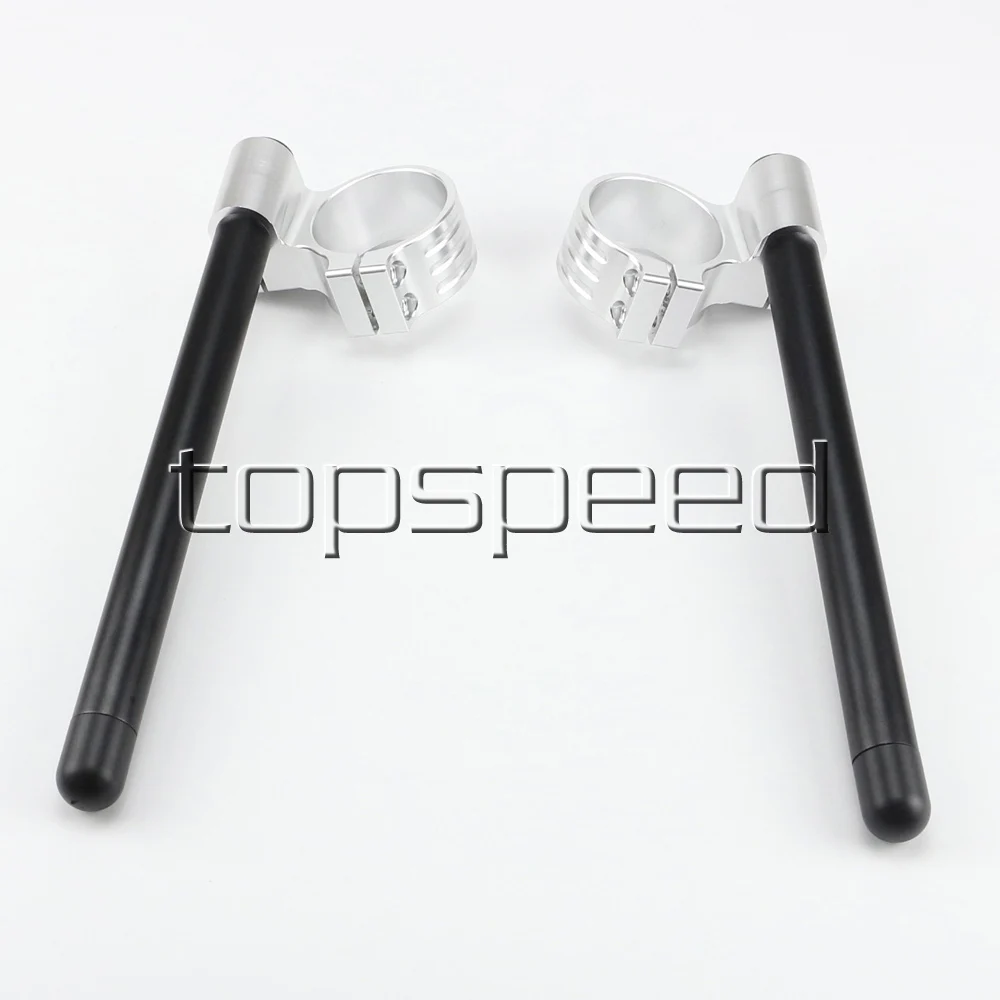 50MM CNC Black/Silver High Lift Universal Adjustable Clip Ons On Handle Bar Handlebar Motorcycle