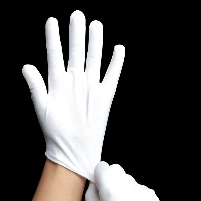 12pairs White Work Gloves Cotton Sweat-absorbent Thin/thick Wear-resistant Comfort Sweat-absorbent Factory Work Gloves