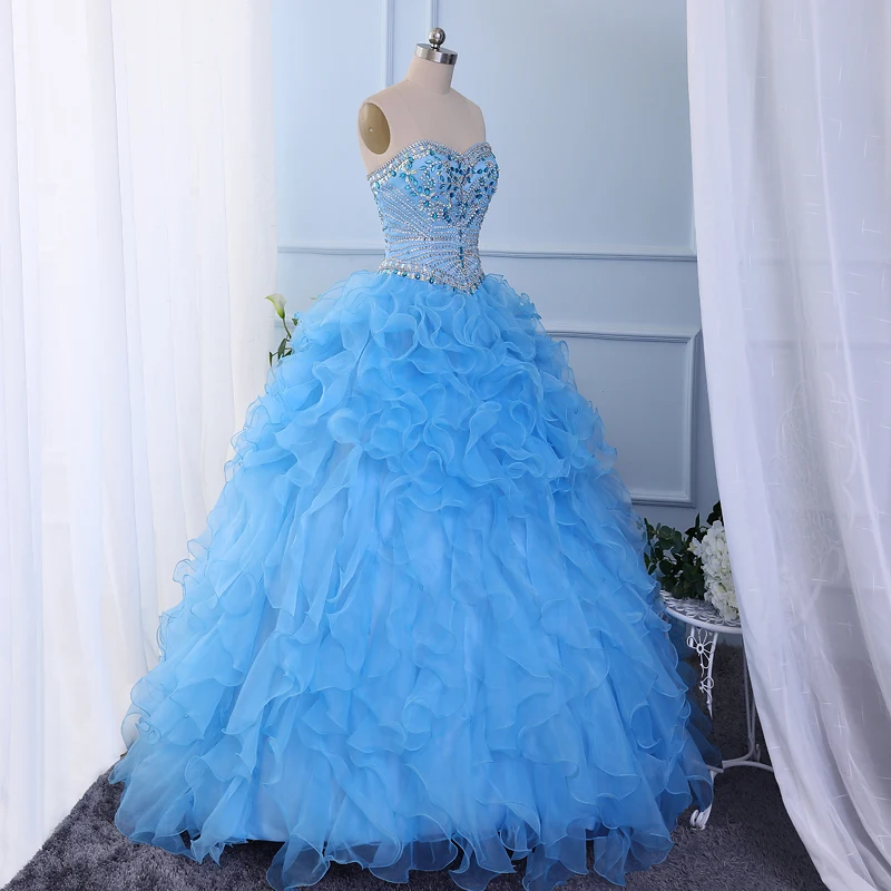 Shiny stones crystals beaded ball gown tulle sweetheart coral quinceanera dresses 2017 free tailor-made cheap aqua champagne