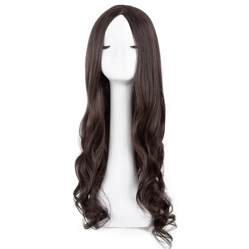

Dark Brown Wigs Fei-Show Synthetic Heat Resistant Fiber Long Curly Middle Part Line Hair Women Female Salon Party Hairpiece