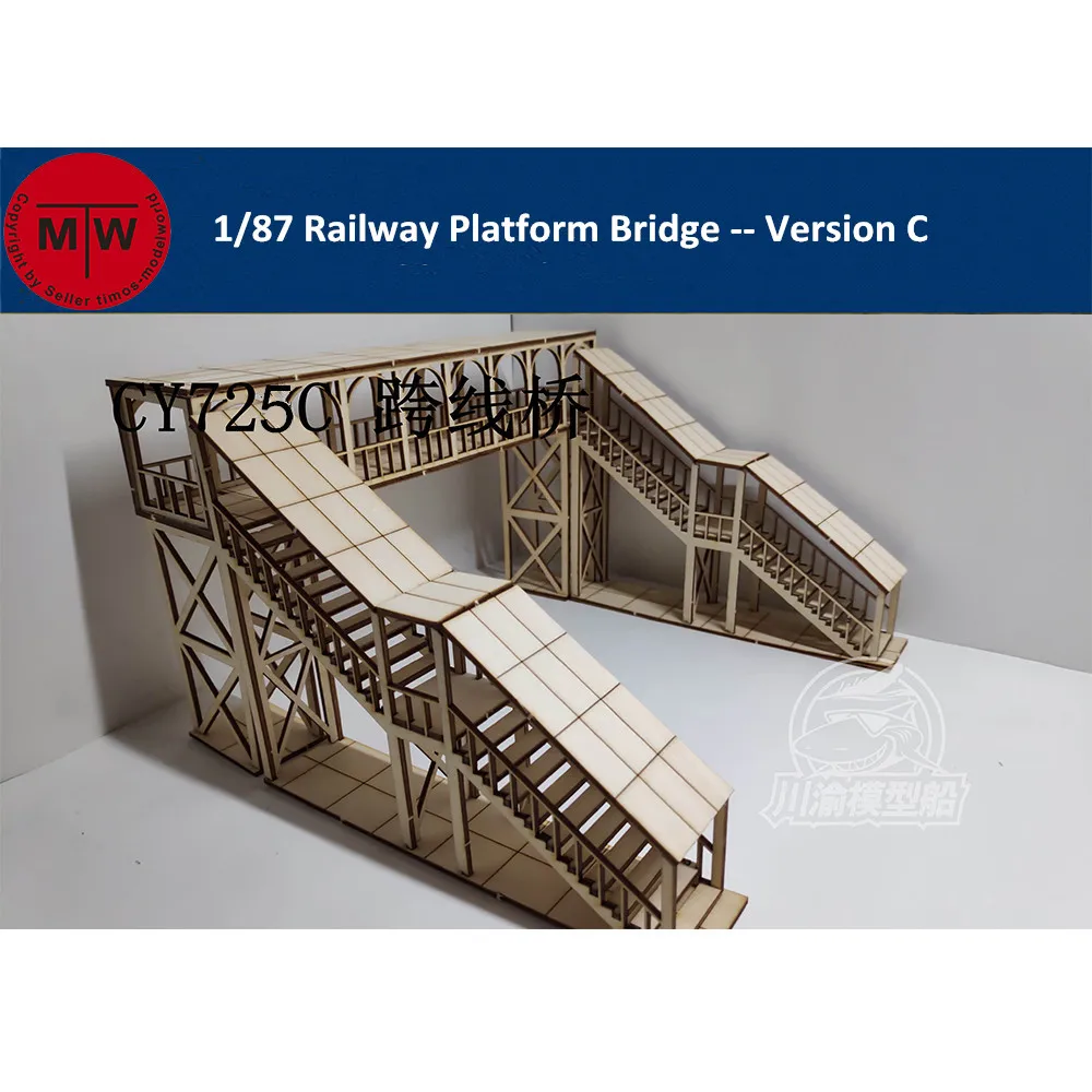 

1/87 Scale Railway Station Platform Diorama Scene DIY Wooden Assembly Model Kits