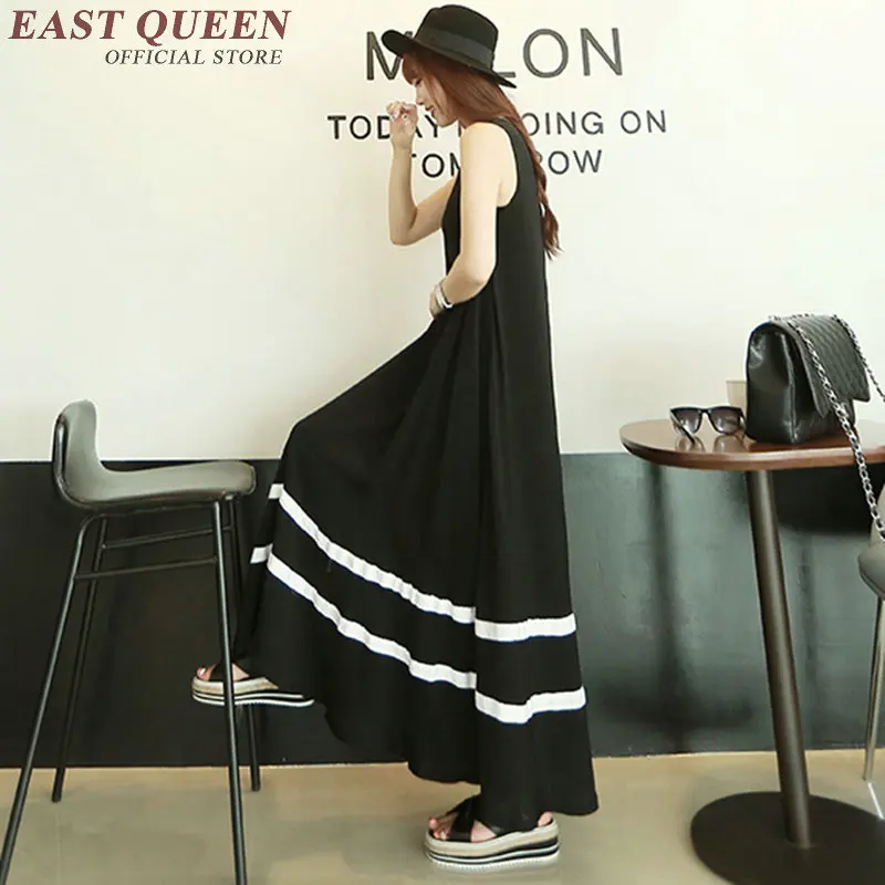 Long summer sundresses women casual sundress ladies simple beach dresses 2018 summer beach dresses black NN0203 YW