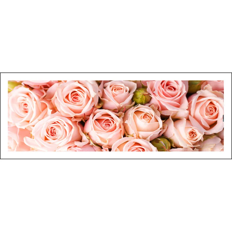 

Full diamond painting 128x48cm Pink Rose pattern Decorative Painting rhinestone Handmade mosaic,flowers, Diy diamond embroidery