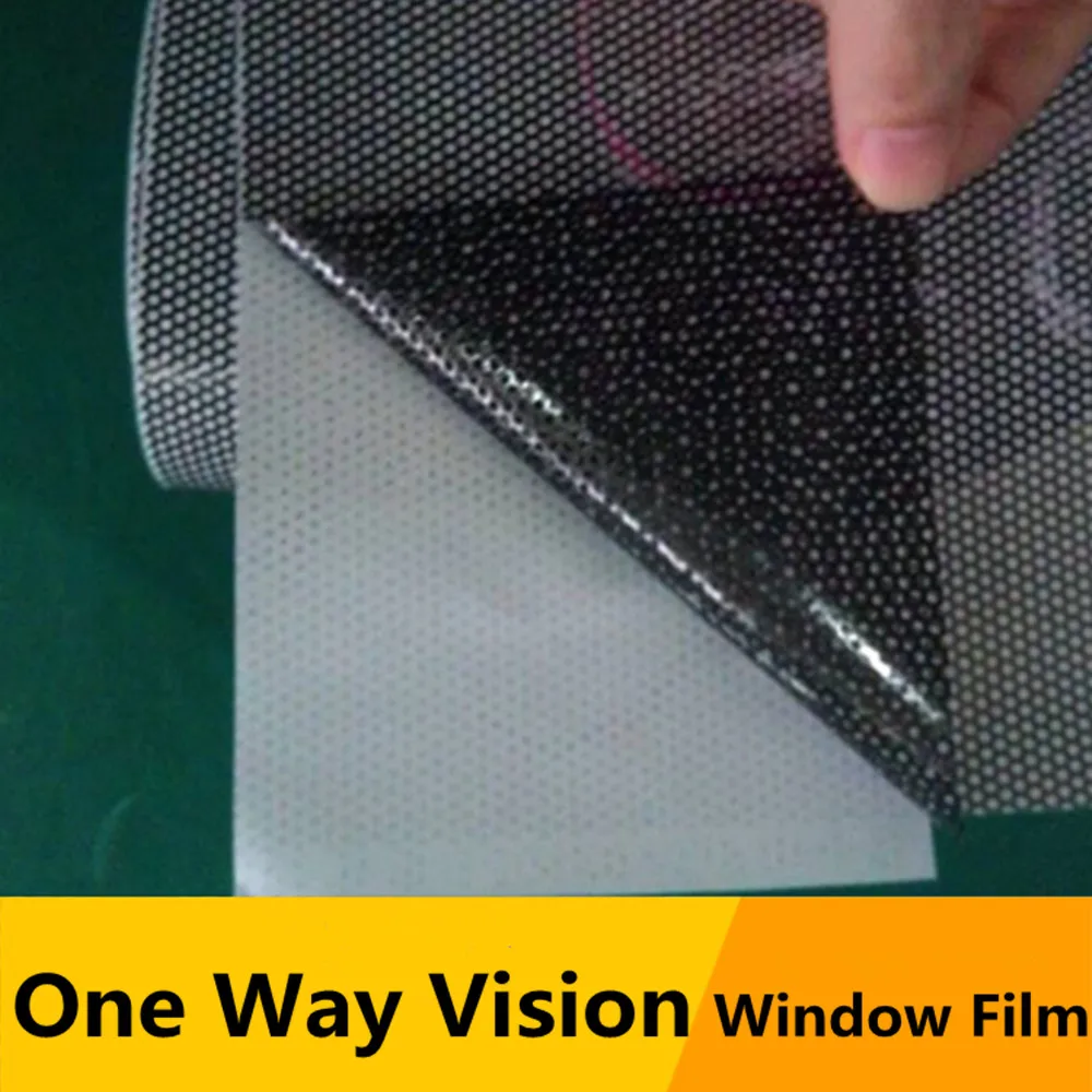 SUNICE Black One Way Vision Window Film Perforated Vinyl Film Car Wrap Sticker Decals Privacy Protector Car Home Subway Decor