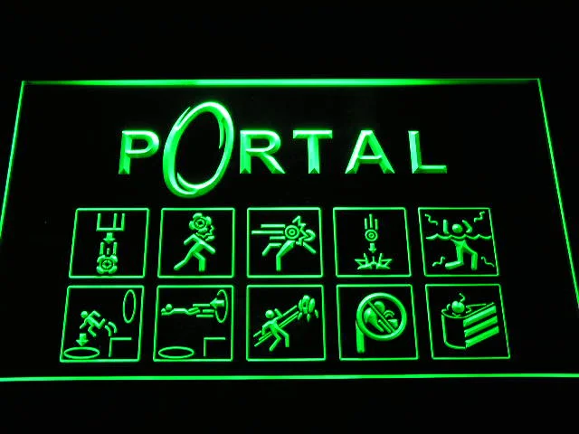 e068 Portal Game Logo LED Neon Light Signs with On/Off Switch 20+ Colors 5 Sizes to choose