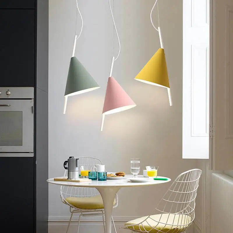 

Exhibition Hall art deco funnel pendant lighting Nordic Reception 1 pcs hanging suspension lighting Modern Bar cafe led Lamparas