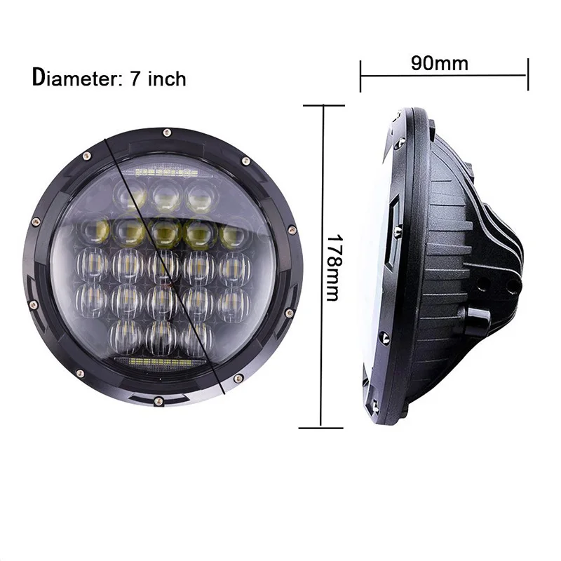 FADUIES 2017 New 5D 7 inch 126W led headlight High&Low Beam with DRL For Jeep Wrangler jk 97-15 Hummer Toyota Defender Headlamp