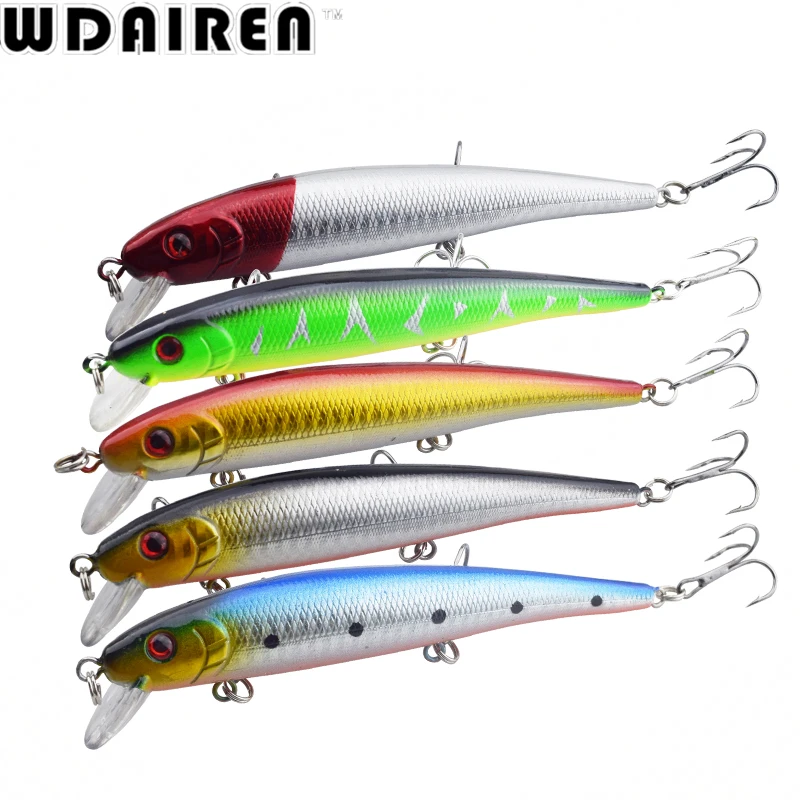 1Pcs 13cm 19.5g Minnow Fishing Lure Fish Wobbler Tackle Crankbait Artificial Japan Hard Bait Swim baits 4# Hooks WD-203
