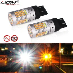 iJDM 7443 LED CANbus No Hyper Flash 44-SMD Switchback Dual Color LED Turn Signal Light Bulbs For Ford F150 F250 F350 or Mustang
