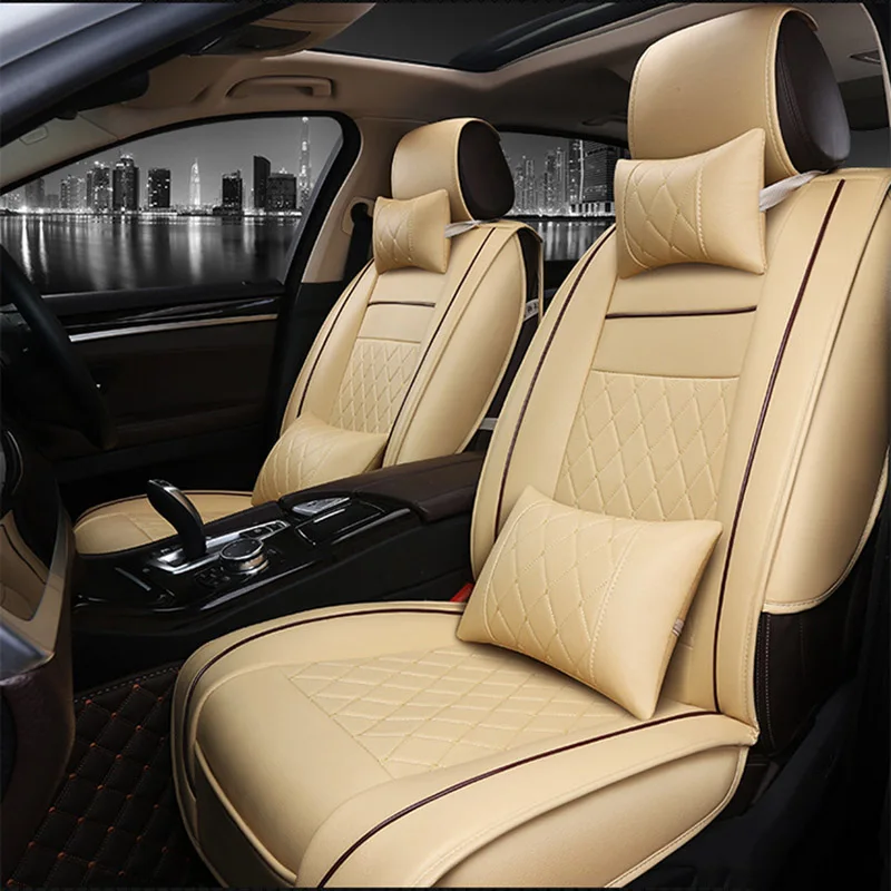 

Car Seat Cover PU Leather Suitable For Five Seater Citroen C3-XR C4 Cactus C2 C3 Aircross SUV DS Design Waterproof