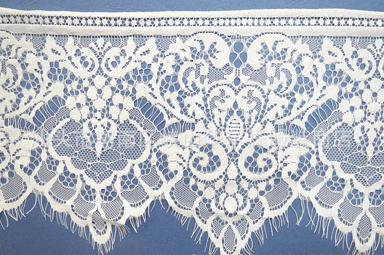 FREE SHIPPING superb 19cm wide 3 yards per piece non-elastic eyelash lace trim , XERY0113H