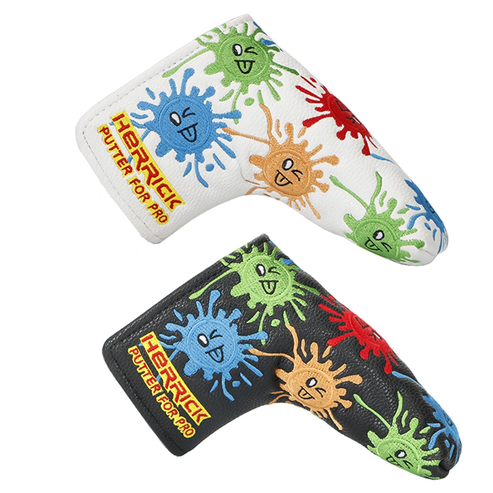 Gratis Verzending 2 Kleuren Pu Lederen Borduurwerk Voor Blade Club Golf Putter Headcover