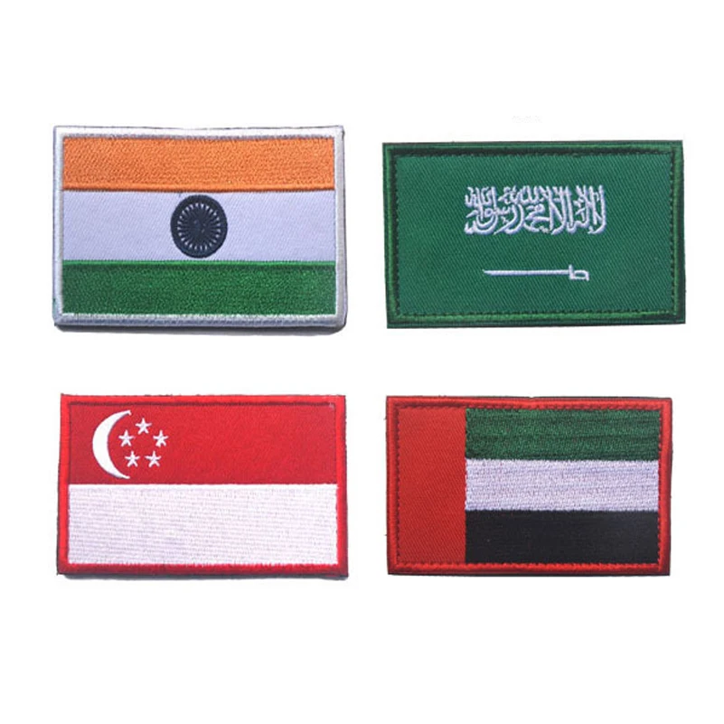 Embroidery Patches Japan Singapore Turkey Pakistan Vietnam India Laos Thailand Malaysia Saudi Arabia UAE Iraq Israel Asia