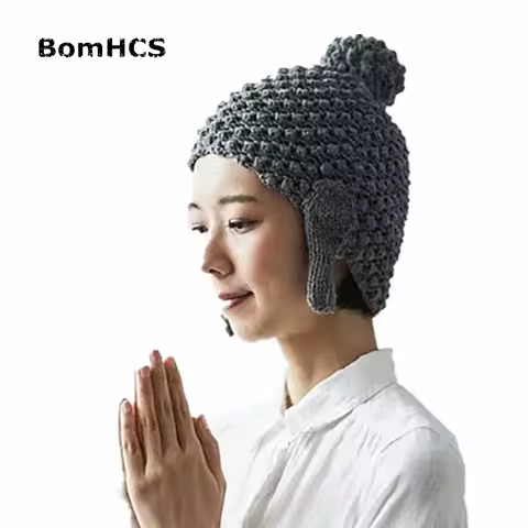 BomHCS New Design Lord Buddha Caps Hand Knitted Funny Personality Warm Hat Beanie