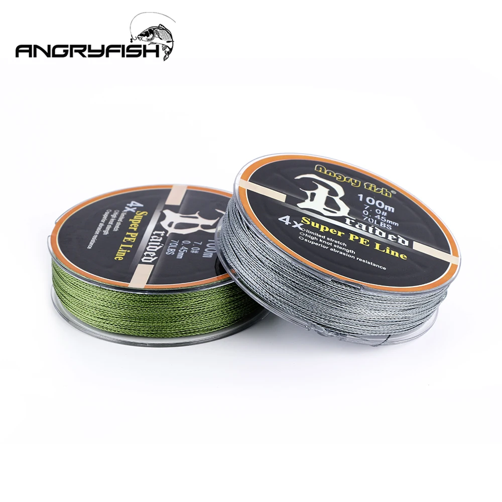 ANGRYFISH Wholesale 100m 4 Strands Braided Fishing Line 8 Colors Super PE Fish Line Strong Strength