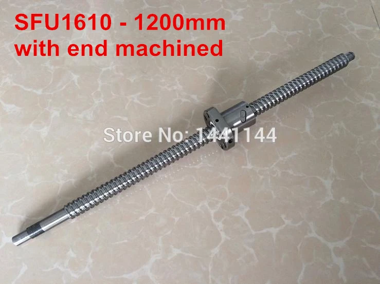 SFU1610 - 1200mm Ball screw + ballnut + end machining for BK12/BF12 standard processing