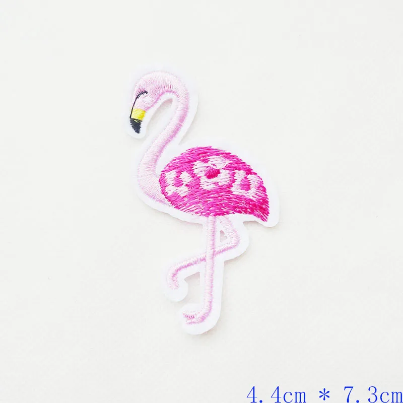 Bird Animals Embroidery Iron On Patches For Clothing DIY Flamingo Stripes Kids Garment Jeans Stickers Applique Embroidered Badge