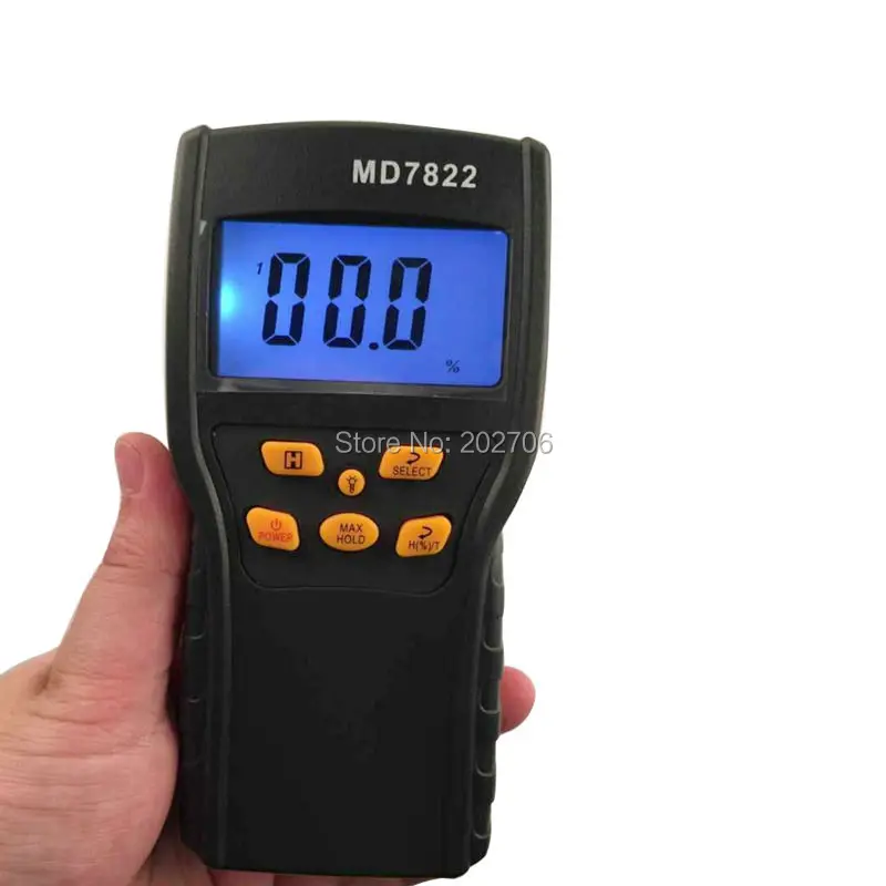 MD7822 LCD Digital Grains Moisture Meter Thermometer Humidity Tester Rice Corn Wheat Coffee Bean Wet Tester Hygrometer with CPU