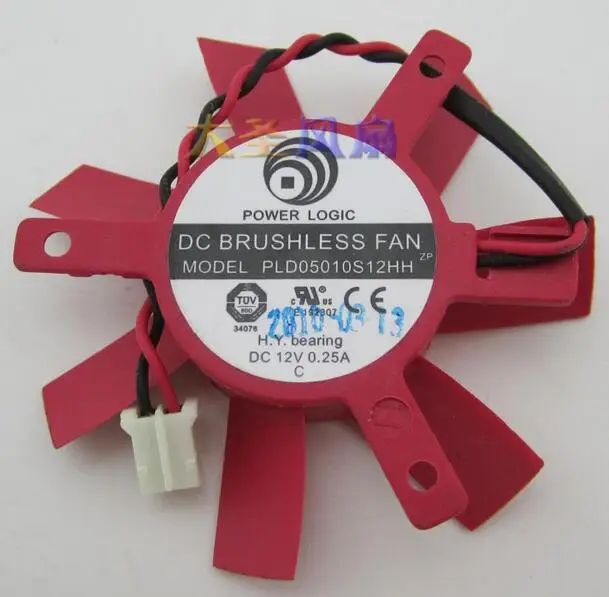 Wholesale: The original ATI PLD05010S12HH fan diameter 45mm 32mm 0.25A pitch 12V 2 line graphics card fan