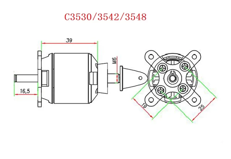 Aeolian C3530/C3542/C3548 e C4250/4260 Supporto adattatore per elica a proiettile in metallo per motore brushless Prop Parti RC