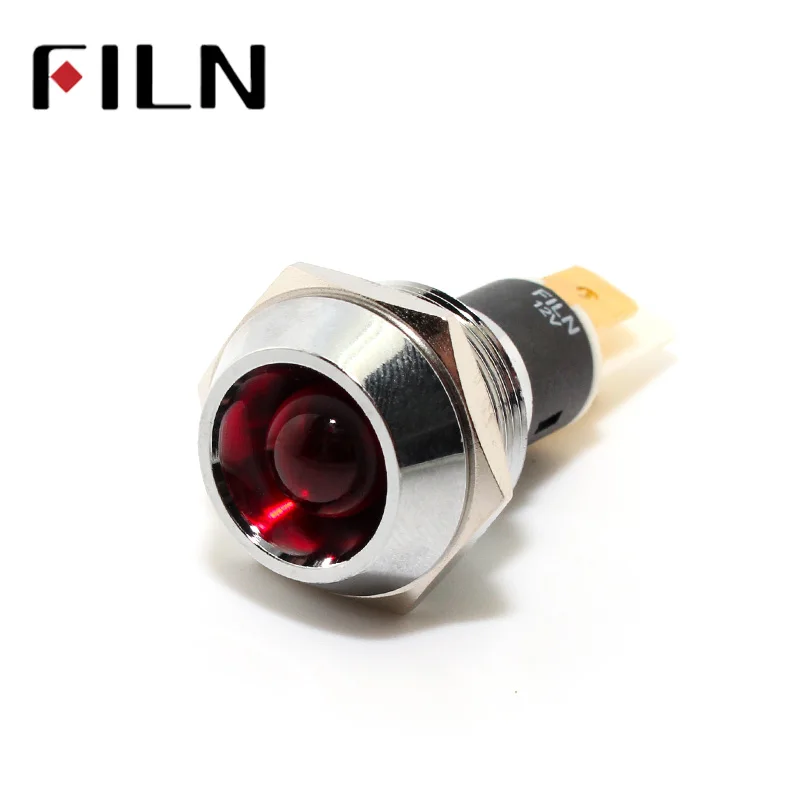 FILN FL1M-19CJ-1 6v 12V 24V 220v red blue green led light Metal Indicator 19mm pilot Signal light lamp