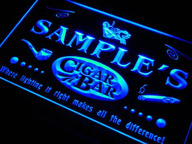 

qz-tm Name Personalized Custom Cigar Pipe Bar Lounge Neon Light Signs with On/Off Switch 7 Colors 4 Sizes