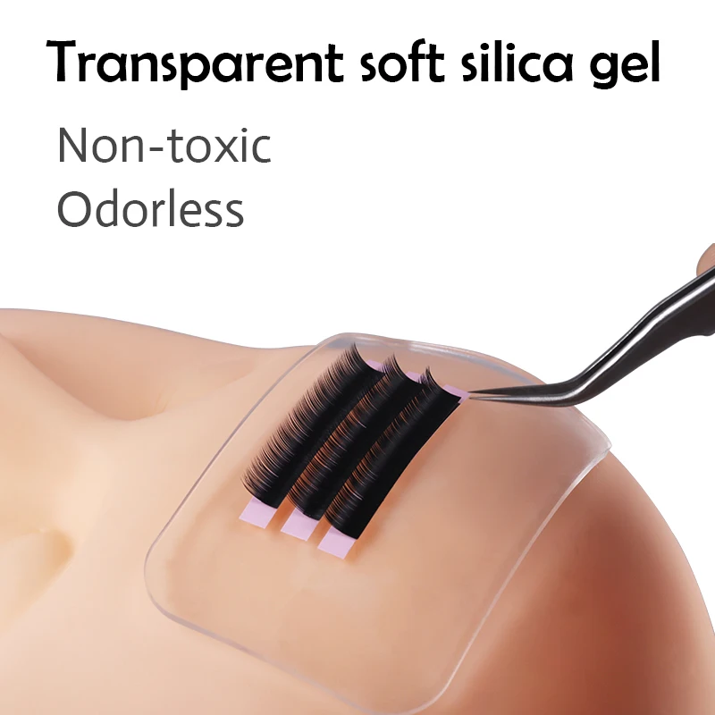 Natuhana suporte de extensão de cílios de silicone, palete de cola para cabeça, bandeja de cílios, ferramentas, suporte flexível transparente