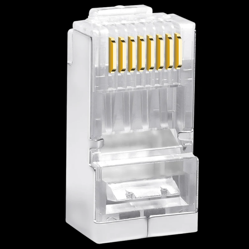 CNCOB ขั้วต่อเครือข่าย Cat6 Rj45สายไฟเส้นผ่านศูนย์กลาง1.3มม. 8P8C FTP กิกะบิตอีเธอร์เน็ต Modular การเชื่อมต่อ RJ-45ปลั๊กหัวคริสตัล