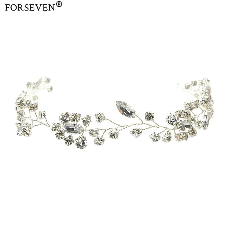 Gorgeous Handmade crystal headbands for women hair jewelry forehead hair ornaments silk band bridal hairwear wedding accessories