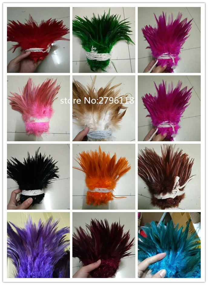 100pcs 4-6\'/10-15cm 13 Colors Pheasant Chicken Rooster Cock Feather For Cothing Jewelry Making Bulk Sale