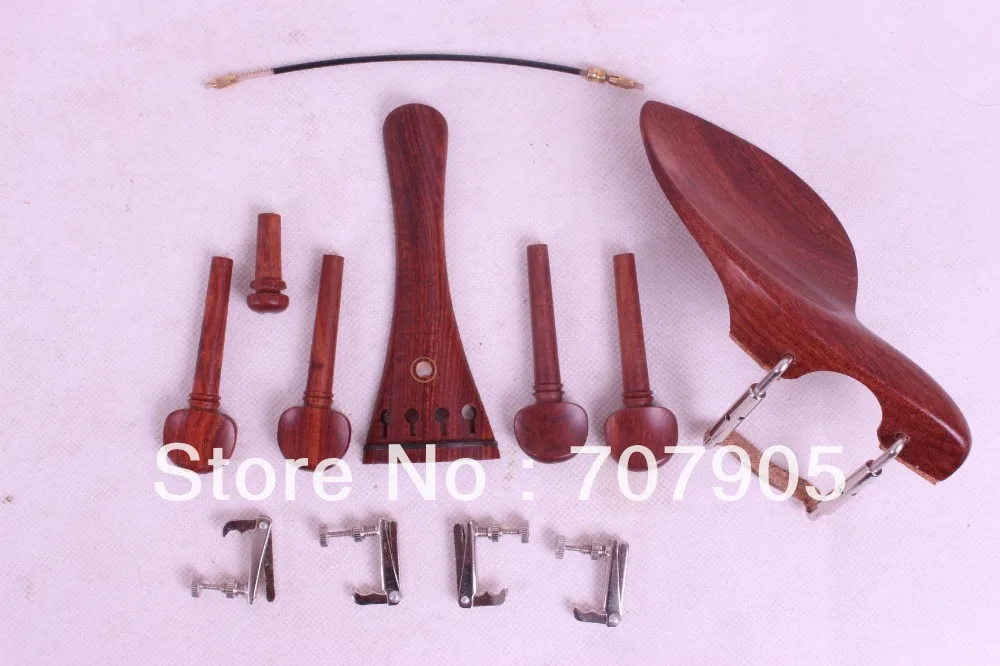 

4/4 violin parts rose wood,tuner peg chinrest tailpiece tail gut endpin #W6-1