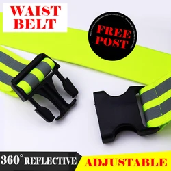 Hi vis viz Cintura elastica riflettente cintura in vita misura regolabile cintura riflettente traffico ciclismo jogging cintura spedizione veloce