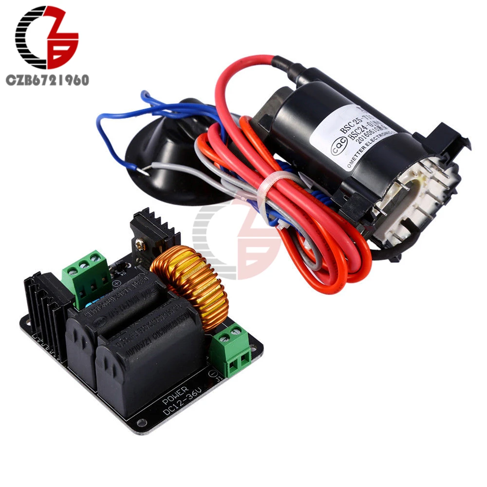 DC High Voltage ZVS Tesla Coil Driver Board + Ignition Flyback Driver Coil for Sgtc Marx Generator Jacob\'s Ladder DC 12V 24V 36V