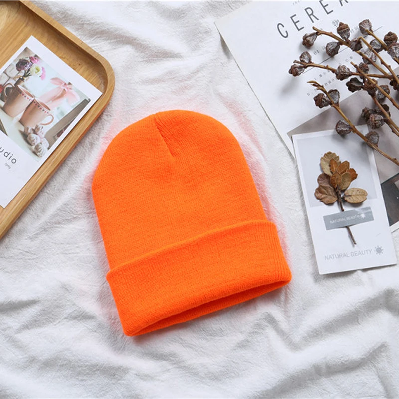 Hot Unisex Hat Beanie Autumn Winter Wool Blends Soft Warm Knitted Cap Men Women Solid Skull Cap Hats Ski Caps 23 Colors Beanies