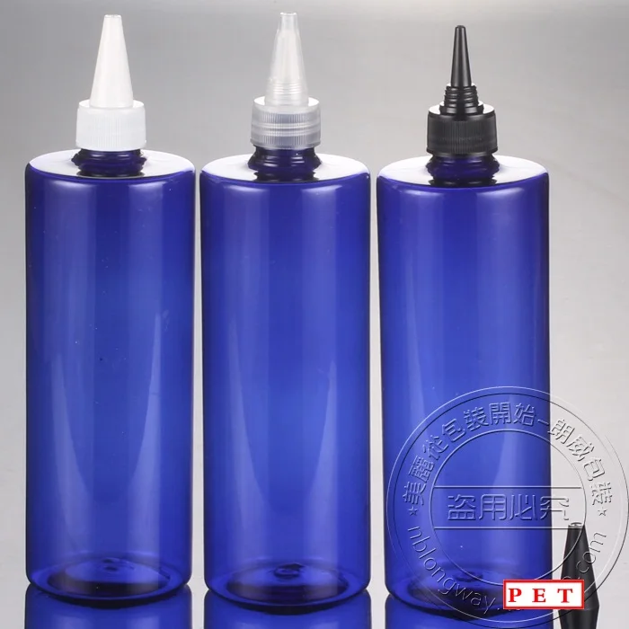 

500ml blue PET statuesque bottle, emulsion bottle,seasoning solvent bottle clear PET plastic dropper bottle with flat shoulder