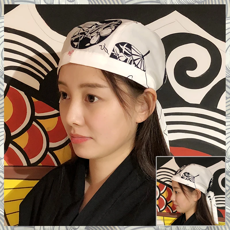 Japanese restaurant Chef's hat Waiter hat/cap  cuisine headscarf Chef hats Unisex sushi cook Cap