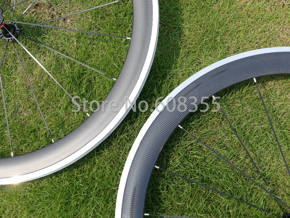 50mm 3k UD Carbon Matt Glossy Road Bike Clincher Wheelset  width 20.4mm 23mm Bicycle Wheel Rim Alloy Brake Side