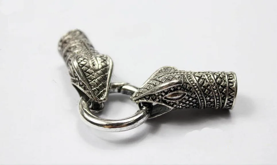 Free Ship 10 Sets 10mm Diameter Hole Antique Silver Snake Clasp/Connetctor. Two Snakes Biting Ring, Charm Clasps