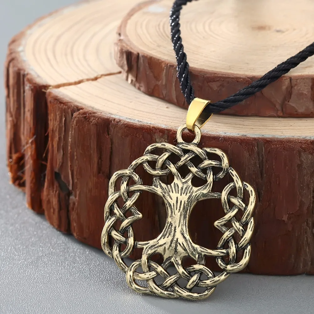 QIMING Fashion Jewelry Yggdrasil Tree of Life Ash Tree World Tree Viking Scandinavian Jewelry Pendant fashioned Bronze Necklace