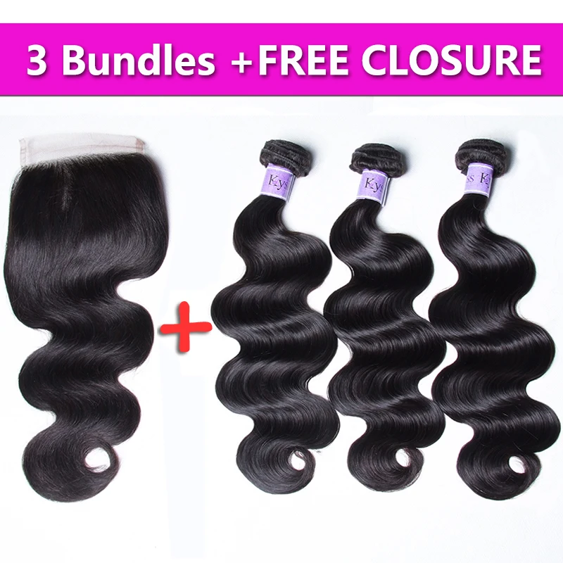 

Unice Hair 12A Kysiss Series Virgin Hair Body Wave Brazilian Virgin Hair Weave 3 Bundles Send One Free Closure Human Hair Weave