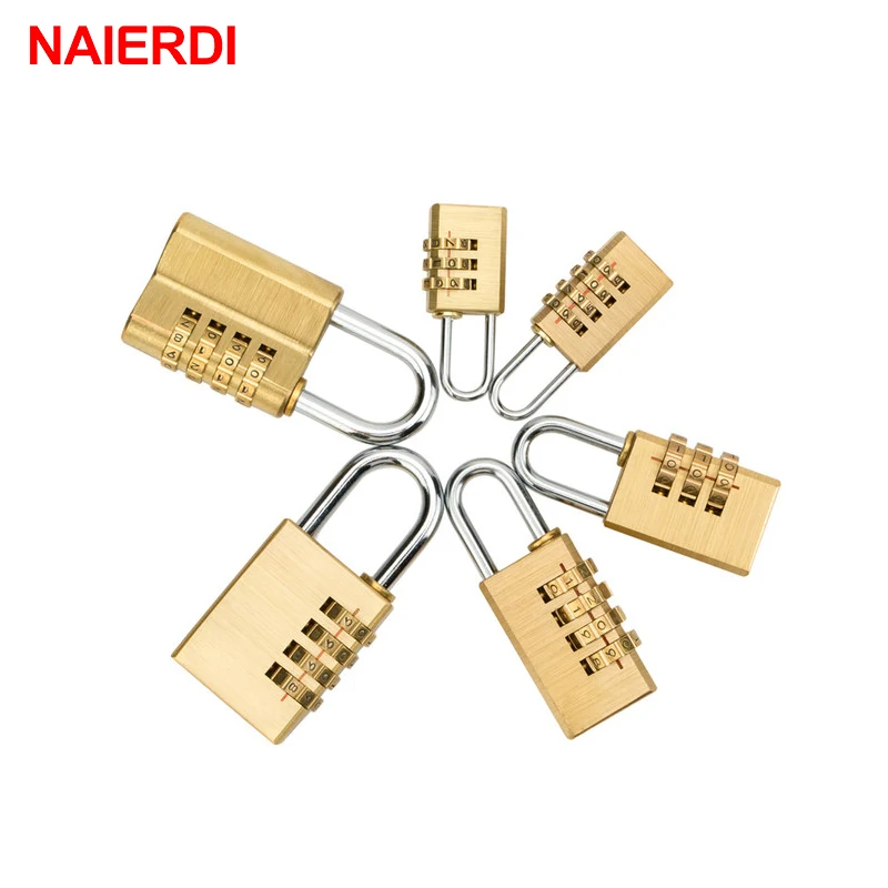 NAIERDI Digital Combination Password Lock High Security Solid Brass Anti-Drill Lock Travel Luggage Code Padlock Suitcase Locks