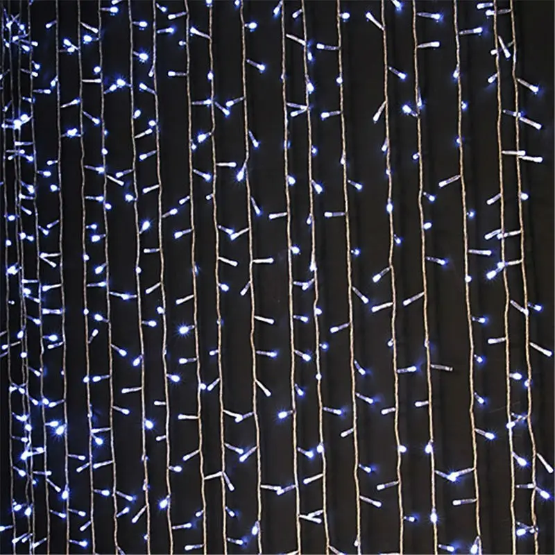 Waterproof 3m*3m 300LEDs lights flashing lane LED String curtain light Christmas home garden festival lights 110v 220v EU UK AU