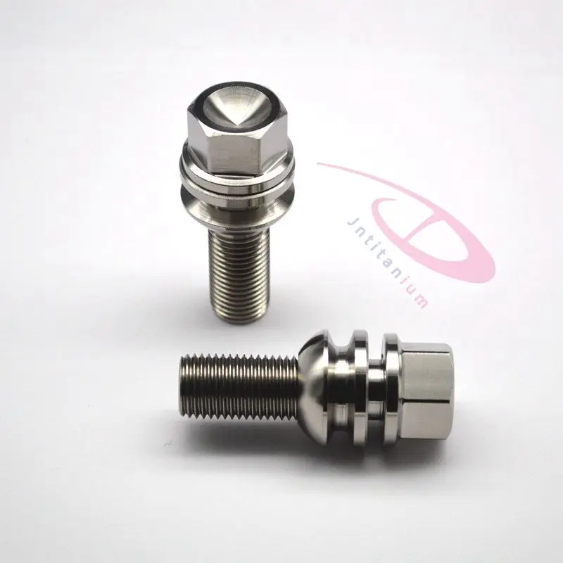 Jntitanti Gr5 titanium wheel bolt for Porsche Mercedes Benz Maybach M14*1.5*28-55mm with light washer