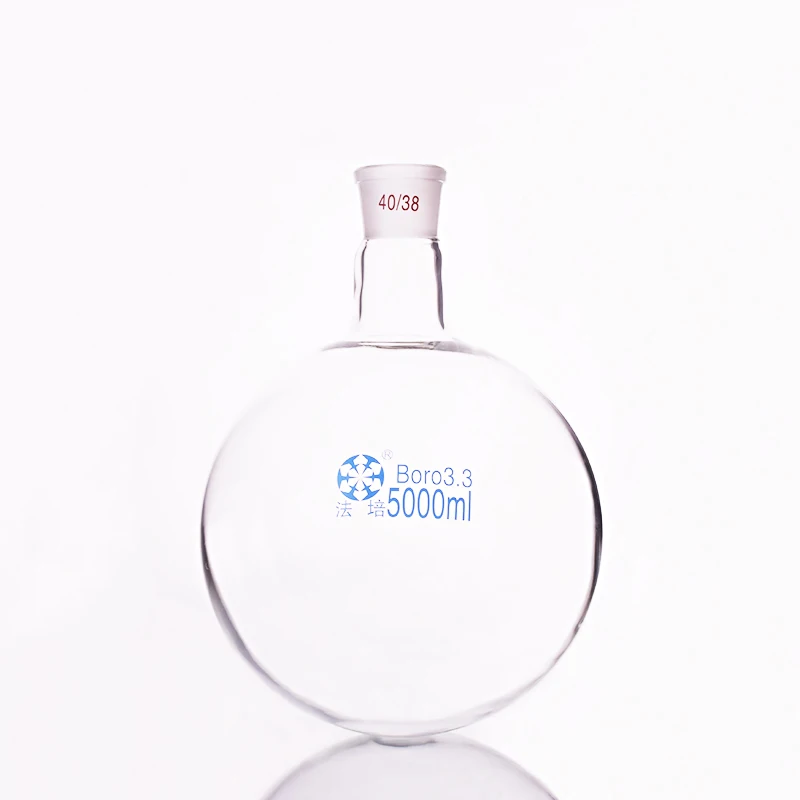 

Single standard mouth round-bottomed flask,Capacity 5000ml and joint 40/38,Single neck round flask