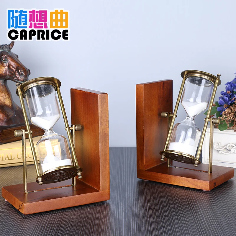 Book book shelf hourglass creative complex classical round wood rotating European Home Furnishing decoration decoration