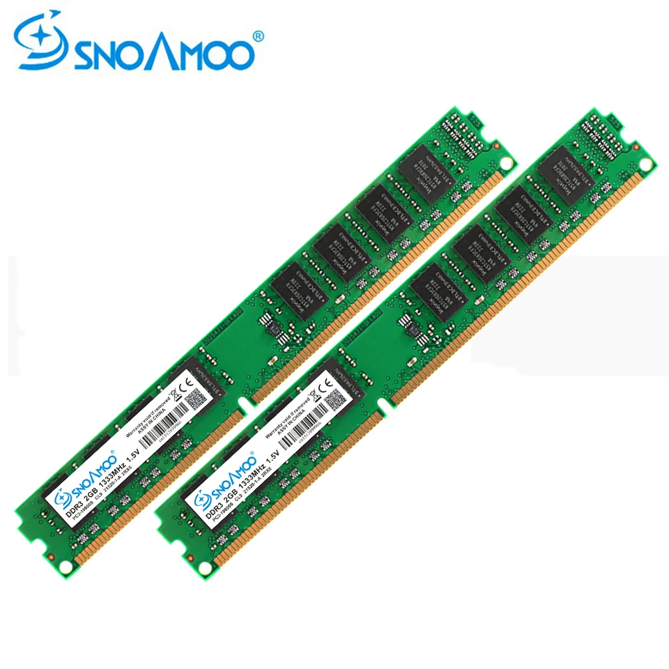 

Оперативная память для настольных ПК SNOAMOO DDR3 4 ГБ (2x2 ГБ), 1600 МГц, 1333 МГц, PC3-10600S CL9 CL11, 1,5 В, ARM для компьютера, гарантия Intel DIMM