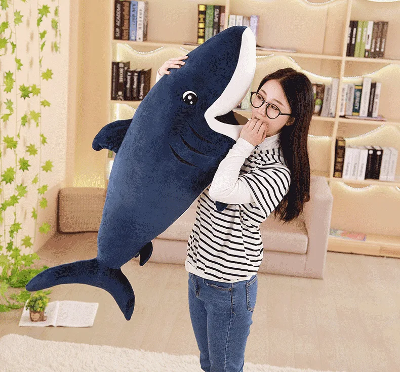 big plush shark toy lovely dark blue stuffed undersea world shark doll gift about 120cm